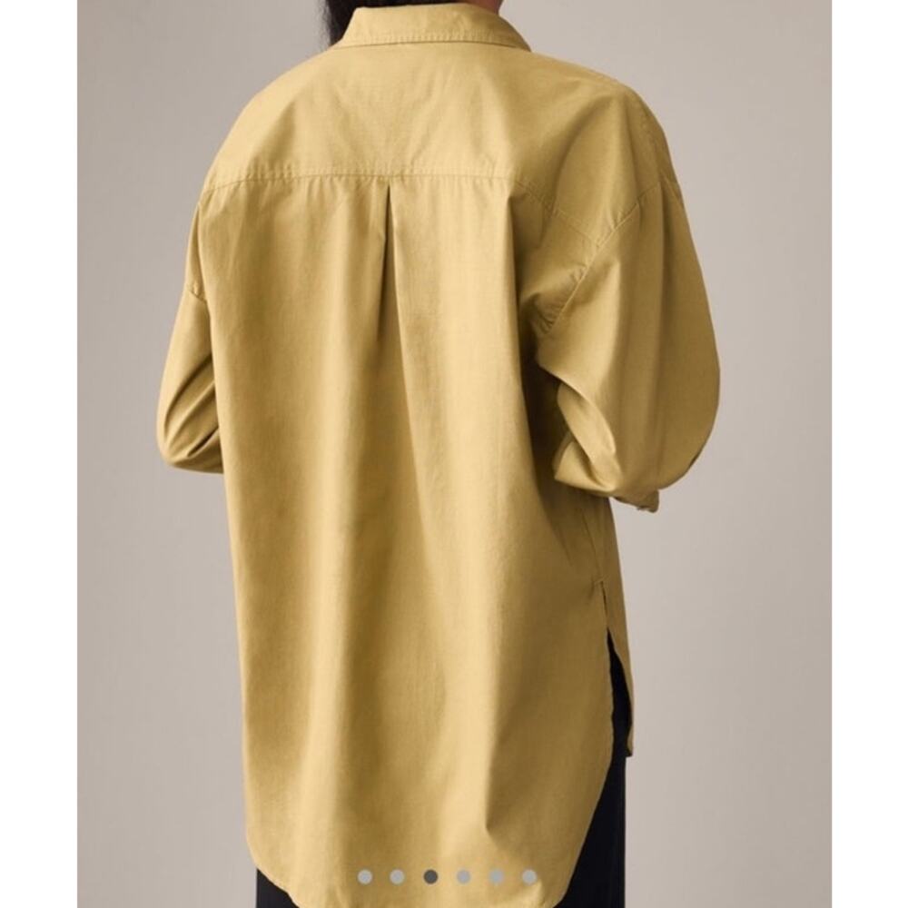 Anthropologie Maeve Women Bennet Button Down Shirt Small Green Side Slits Cotton - Picture 4 of 13